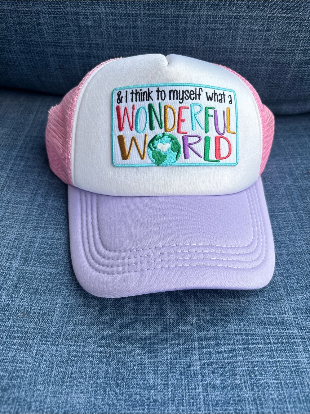 ⭐️Pink and Lavender 'Wonderful World' Trucker Hat